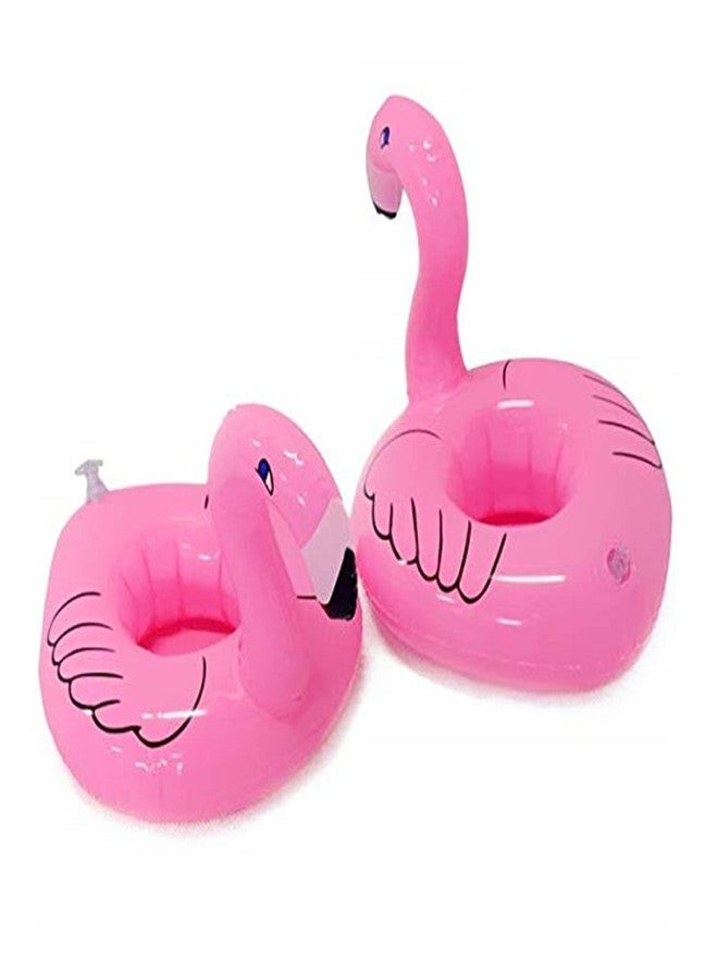 NYRWANA Inflatable Flamingo Pink Coasters Coke Cup Drink Holder, 12 Pieces (Free Air Pump) - Image 1